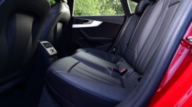 Red Audi A5 Sportback - interior seat view.