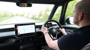 Alex Ingram driving the Volkswagen ID.Buzz GTX