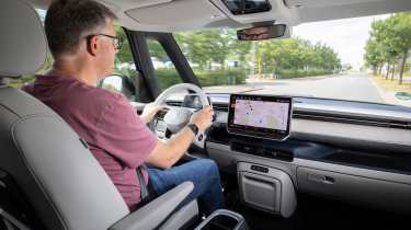 Paul Barker driving the Volkswagen ID. Buzz LWB
